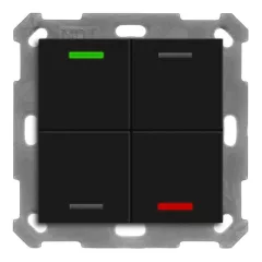   MDT BE-TAL55T406.01 KNX tapintásérzékelő Light 55 hőmérsékletérzékelővel | 4-csatornás, semleges | matt fekete