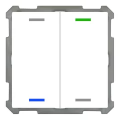   MDT BE-TAL63T2.01 KNX tapintásérzékelő Light 63 hőmérsékletérzékelővel | 2-csatornás, semleges | stúdiófehér fényes
