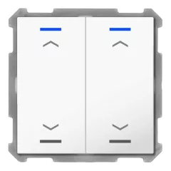   MDT BE-TAL63T2.A1 KNX tapintásérzékelő Light 63 hőmérsékletérzékelővel | 2-csatornás, nyilak | stúdiófehér fényes