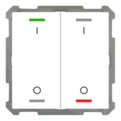   MDT BE-TAL63T2.B1 KNX tapintásérzékelő Light 63 hőmérsékletérzékelővel | 2-csatornás, I/O-szimbólum | stúdiófehér fényes