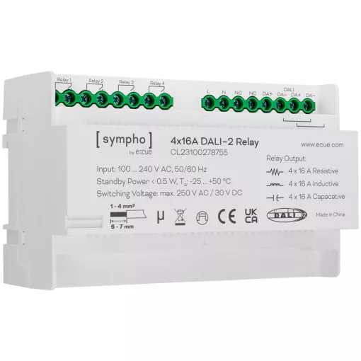 TRAXON CL23100278855 DALI-2 kapcsolóaktor DIN sínre | 4 kimenetes, 12 A