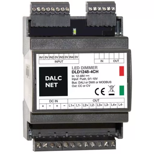 DALCNET DLD1248-4CC-DALI DALI-LED-dimmaktor CC | 4-csatornás