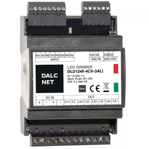DALCNET DLD1248-4CV-DALI DALI LED dimmaktor CV | 4-csatornás, 5 A, REG