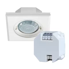   ESYLUX EP10428715 DALI-2 jelenlétérzékelő PD-FLAT Set | 360°, 8 m, négyzetes | fehér