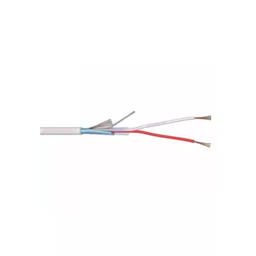 Riasztókábel (Li-Y(St)Y) 2x0,22 mm2 - fehér PVC szigetelésű - sodrott réz - 300V