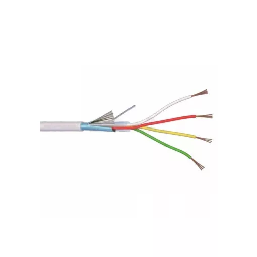 Riasztókábel (Li-Y(St)Y) 4x0,22 mm2 - fehér PVC szigetelésű - sodrott réz - 300V