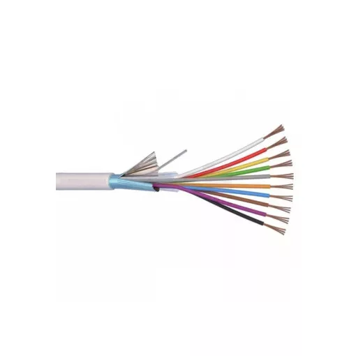 Riasztókábel (Li-XY(St)Y) 2x0,5+4x0,22 mm2 - fehér PVC szigetelésű - sodrott réz - 300V
