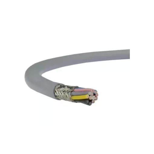 LiYCY 10x0,14 mm2 árnyékolt kábel - szürke PVC szigetelésű - sodrott réz - 350V