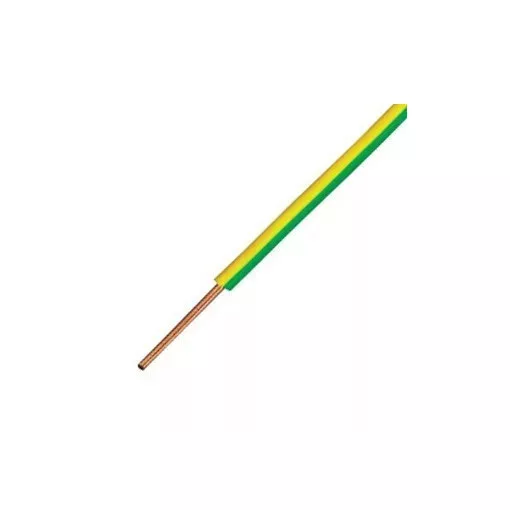 MCU (H07V-U) 1x2,5 mm2 vezeték - zöld/sárga PVC szigetelésű - 100 fm kiszerelés - tömör réz - 450/750V
