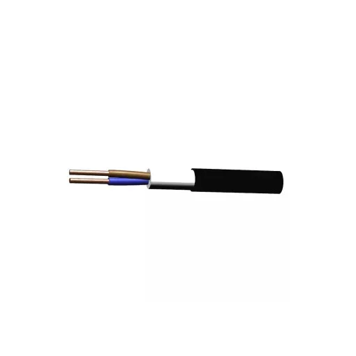 NYY-O (E-YY-O) 2x10 mm2 erőátviteli földkábel -  fekete PVC szigetelésű - tömör réz - 0,6/1Kv