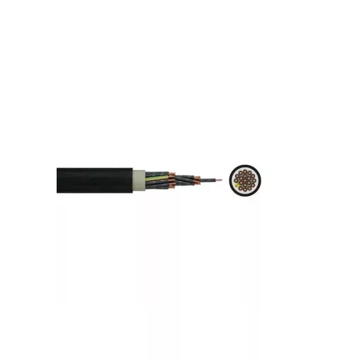 NYY-O (E-YY-O) 10x1,5 mm2 erőátviteli földkábel -  fekete PVC szigetelésű - tömör réz - 0,6/1Kv