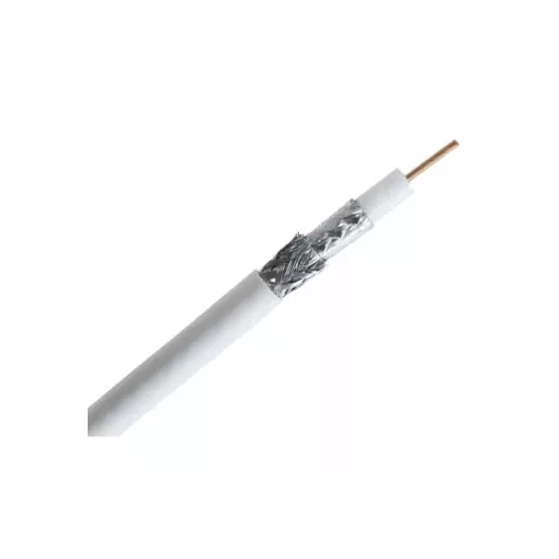 RG 6 T60 Koax kábel, 305 fm kiszerelés, beltéri felhasználásra, 3x árnyékolás, TV hálozatokhoz (acél) 75 Ohm FEHÉR
