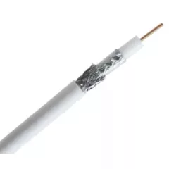   RG 6 T60 Koax kábel, 30 fm kiszerelés, beltéri felhasználásra, 3x árnyékolás, TV hálozatokhoz (acél) 75 Ohm FEHÉR