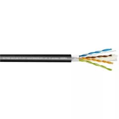   FTP Cat6 kültéri/föld kábel Bitner 500m/dob fekete - 4X2X AWG23/1 PE 350 MHz ( F/UTP - árnyékolt )