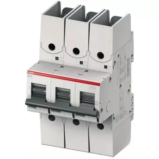 ABB S803S-C63-R kismegszakító 3P, 63A, C karakterisztika, 50kA, kábelsaru bekötés (ABB 2CCS863002R0634, S803SC63R)