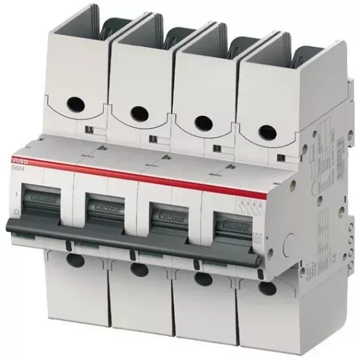 ABB S804S-K20-R kismegszakító 4P, 20A, K karakterisztika, 50kA, kábelsaru bekötés (ABB 2CCS864002R0487, S804SK20R)