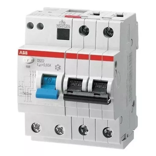 ABB 2CSR252001R1324 kismegszakítóval kombinált áramvédő kapcsoló (FI-relé), 2P, C karakterisztika, 32A, 30mA, 6kA, AC osztály (ABB DS202 AC-C32/0.03)