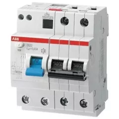   ABB 2CSR272101R1505 kismegszakítóval kombinált áramvédő kapcsoló (FI-relé), 2P, B karakterisztika, 50A, 30mA, 10kA, A osztály (ABB DS202 M A-B50/0.03)