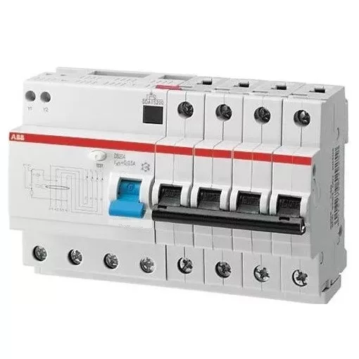 ABB 2CSR274101R1325 kismegszakítóval kombinált áramvédő kapcsoló (FI-relé), 4P, B karakterisztika, 32A, 30mA, 10kA, A osztály (ABB DS204 M A-B32/0.03)
