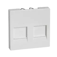   ÚJRACSOMAGOLT Schneider MTN4562-0319 polárfehér burkolat 2xRJ45 moduláris betétekhez (Merten M-Smart, M-Plan, M-Elegance)