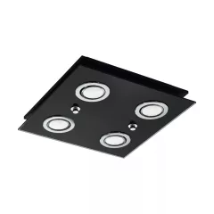   EGLO 33804 GRATTINO beltéri mennyezeti lámpa, fekete színben, GU10 foglalattal, max 4X2,8W teljesítmény, IP20 védelemmel, 2 év lámpa / 5 év fényforrás garanciával ( EGLO 33804 )