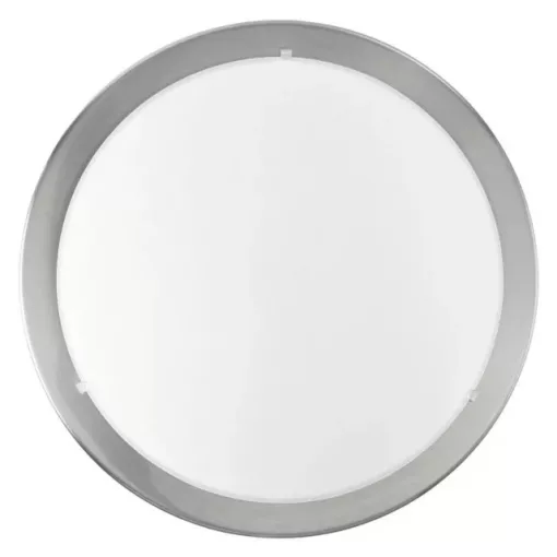 EGLO 82942 PLANET, beltéri fali-mennyezeti lámpa, E27 foglalattal, MAX 1X60W teljesítménnyel, matt nikkel / acél lámpatest, IP20, fehér, áttetsző / szatinált üveg búrával, kapcsoló nélkül