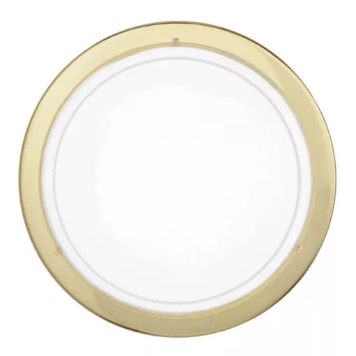 EGLO 83157 PLANET 1, beltéri fali-mennyezeti lámpa, E27 foglalattal, MAX 1X60W teljesítménnyel, sárgaréz / acél lámpatest, IP20, fehér, áttetsző / lakozott üveg búrával, kapcsoló nélkül