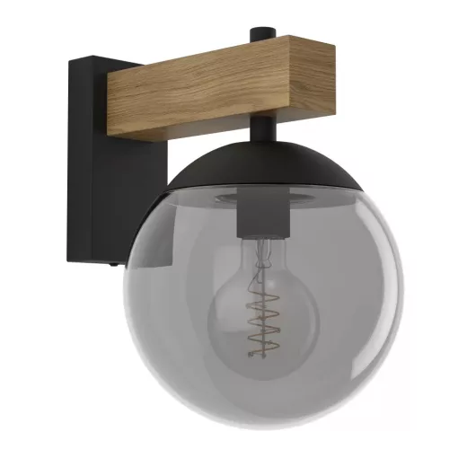 EGLO 900671 BUFALATA kültéri fali lámpa, fekete, barna színben, E27 foglalattal, max 1X40W teljesítmény, IP44 védelemmel, 5 év garanciával ( EGLO 900671 )