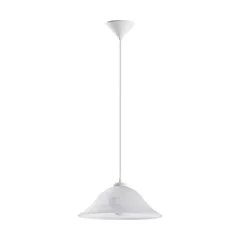   EGLO 90978 ALBANY, beltéri függeszték, E27 foglalattal, MAX 1X60W teljesítménnyel, fehér / műanyag lámpatest, IP20, fehér / alabástrom üveg búrával, kapcsoló nélkül