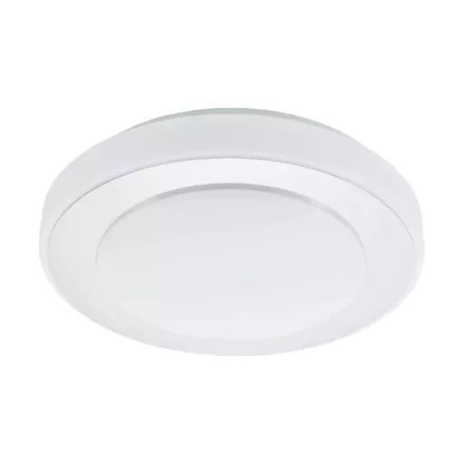 EGLO 95282 LED CARPI, beltéri IP44-es LED-es fali-mennyezeti lámpa, LED foglalattal, MAX 11W teljesítménnyel, 950lm, 3000 K, fehér, króm / acél lámpatest, fehér / műanyag búrával, cserélhető LED, kapcsoló nélkül