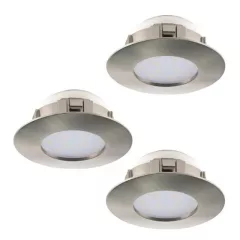   EGLO 95823 PINEDA, beltéri LED-es süllyesztett lámpa, LED foglalattal, MAX 3X6W teljesítménnyel, 3X500lm, 3000 K, matt nikkel / műanyag lámpatest, IP20/44, cserélhető LED, kapcsoló nélkül
