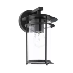   EGLO 96239 VALDEO, kültéri, IP44-es fali lámpa, E27-es foglalattal, MAX 1X60W teljesítménnyel, fekete / horganyzott acél lámpatest, kapcsoló nélküli, áttetsző / üveg búrával, sarokra szerelhető