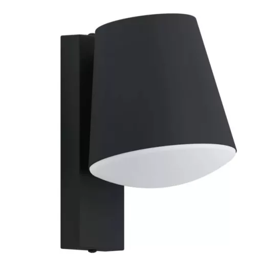 EGLO 97146 CALDIERO, kültéri, IP44-es fali lámpa, E27-es foglalattal, MAX 1X10W teljesítménnyel, antracit / horganyzott acél lámpatest, kapcsoló nélküli, fehér / műanyag búrával, sarokra szerelhető