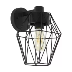   EGLO 97226 CANOVE, kültéri, IP44-es fali lámpa, E27-es foglalattal, MAX 1X60W teljesítménnyel, fekete / horganyzott acél lámpatest, kapcsoló nélküli, áttetsző, szatinált / üveg búrával, sarokra szerelhető