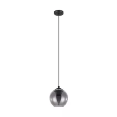  EGLO 98651 ARISCANI, beltéri függeszték, E27 foglalattal, MAX 1X40W teljesítménnyel, fekete / acél lámpatest, IP20, fekete-áttetsző / mattított üveg búrával, kapcsoló nélkül