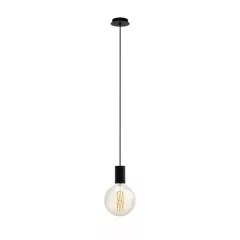   EGLO 98661 POZUETA, beltéri függeszték, E27 foglalattal, MAX 1X40W teljesítménnyel, fekete / acél lámpatest, IP20, kapcsoló nélkül