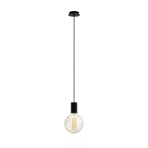 EGLO 98661 POZUETA, beltéri függeszték, E27 foglalattal, MAX 1X40W teljesítménnyel, fekete / acél lámpatest, IP20, kapcsoló nélkül