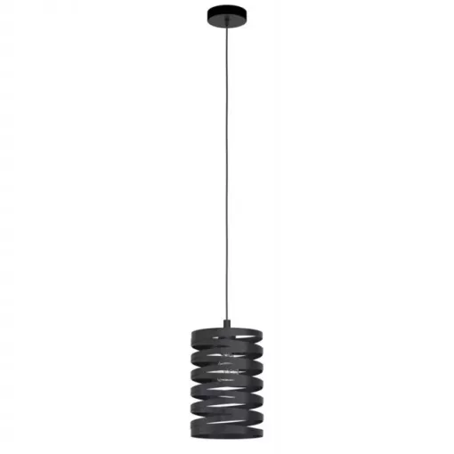EGLO 99346 CREMELLA, beltéri függeszték, E27 foglalattal, MAX 1X40W teljesítménnyel, fekete / acél lámpatest, IP20, kapcsoló nélkül