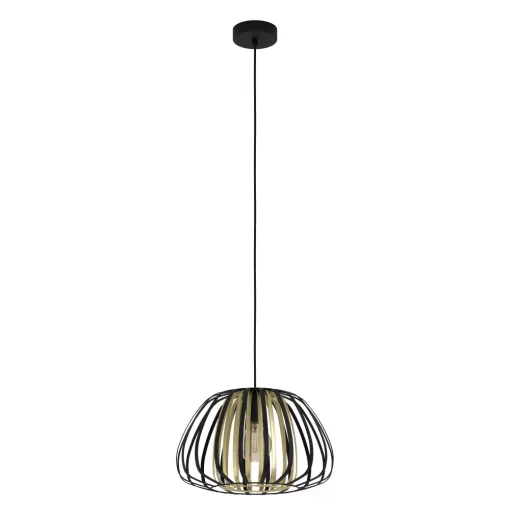 EGLO 99666 ENCINITOS beltéri függeszték, fekete, arany színben, E27 foglalattal, max 1X40W teljesítmény, IP20 védelemmel, 2 év garanciával ( EGLO 99666 )
