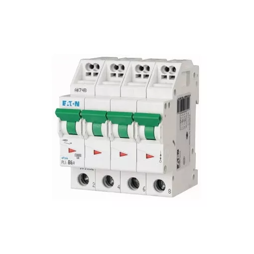 Eaton 101352 PLI-B6/4 Kismegszakító. 4P, 6A, B karakterisztika, 10kA