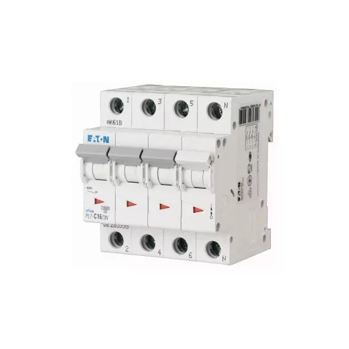Eaton 165255 PL7-B2/3N Kismegszakító. 3P+N, 2A, B karakterisztika, 10kA