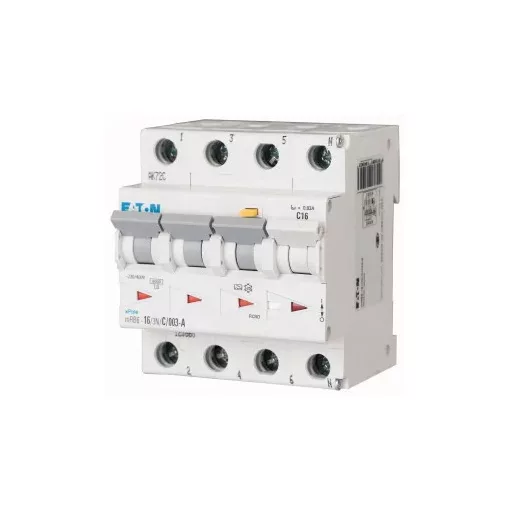 Eaton 167510 mRB4-32/3N/C/03-A Áramvédős kismegszakító (Kombi Fi-relé) 3+N, C karakterisztika, 32A, 300mA, 4,5 kA, A osztály