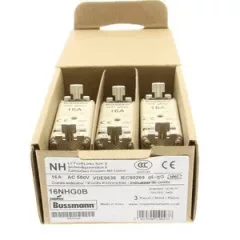   Eaton 16NHG0B NH FUSE 16A 500V GG/GL SIZE 0 NH-betét 16A, DIN 0 méret, 500V AC, gG/gL