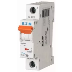   Eaton 262692 PL7-B63/1 Kismegszakító. 1P, 63A, B karakterisztika, 10kA