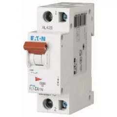   Eaton 262754 PL7-D4/1N Kismegszakító. 1P+N, 4A, D karakterisztika, 10kA
