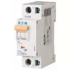   Eaton 262757 PL7-D13/1N Kismegszakító. 1P+N, 13A, D karakterisztika, 10kA