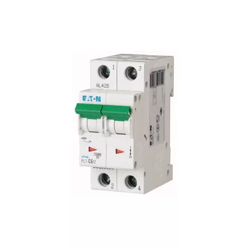 Eaton 262761 PL7-B6/2 Kismegszakító. 2P, 6A, B karakterisztika, 10kA