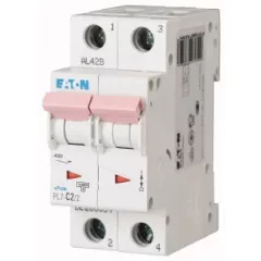   Eaton 263354 PL7-C2/2 Kismegszakító. 2P, 2A, C karakterisztika, 10kA