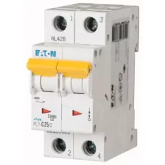   Eaton 263361 PL7-C25/2 Kismegszakító. 2P, 25A, C karakterisztika, 10kA