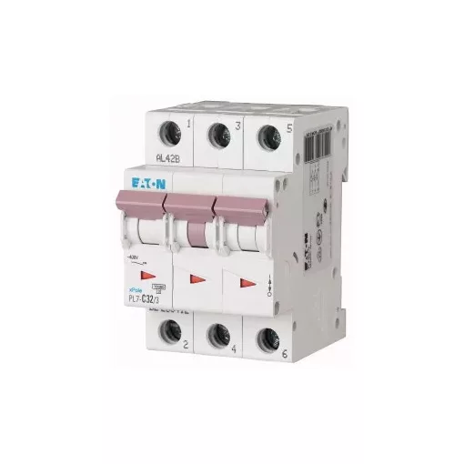 Eaton 263392 PL7-B32/3 Kismegszakító. 3P, 32A, B karakterisztika, 10kA